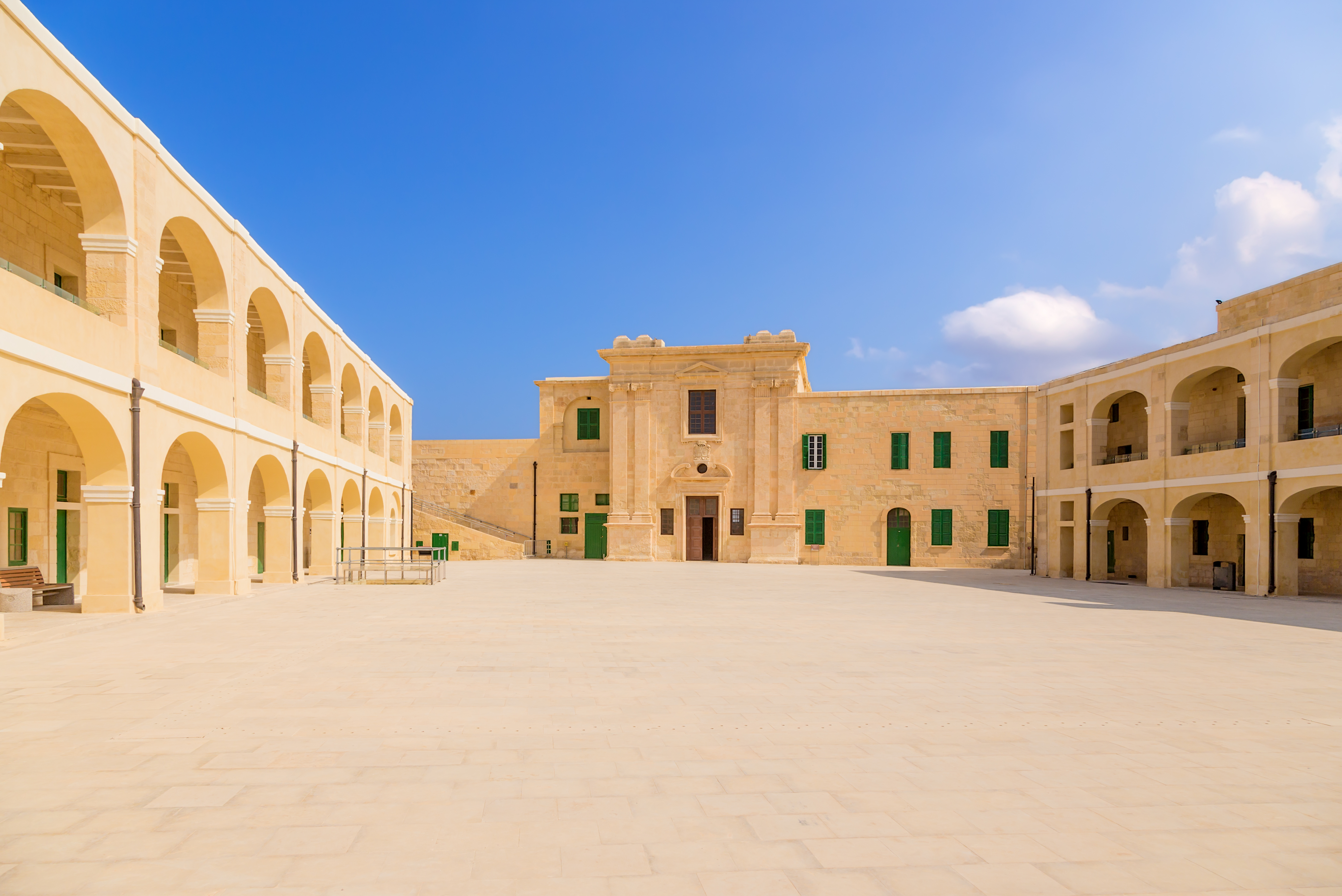 yellow building fort st elmo malta